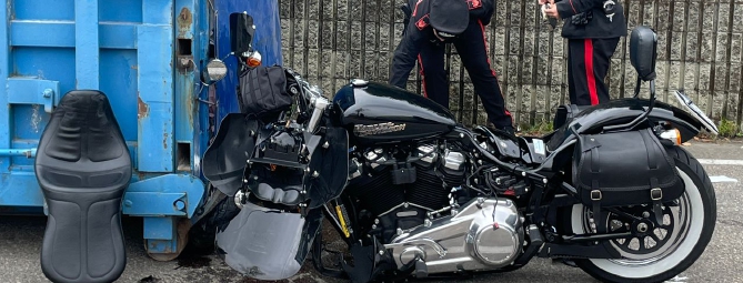 Tg Prealpina - Moto contro container, grave 50enne