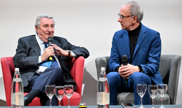 Maurizio Romiti e il direttore di Prealpina, Silvestro Pascarella, all’EconomiX Lab (foto Angelo Puricelli)