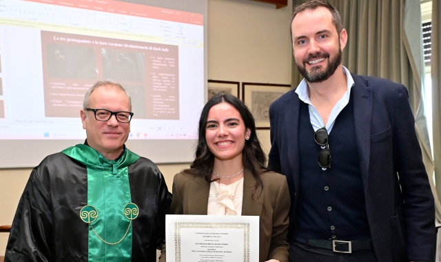 Giulia Milani con il professor Antonio Maria Orecchia e Marco Croci (foto Angelo Puricelli)