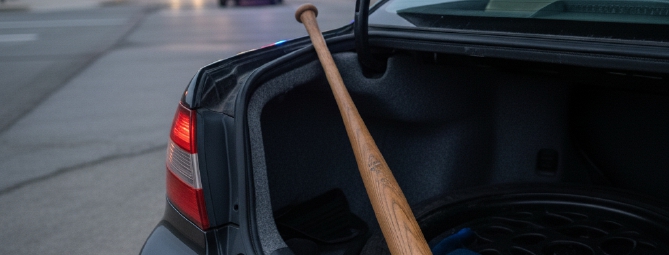 Ha una mazza da baseball in auto, denunciato 20enne