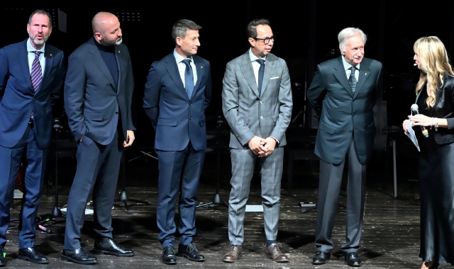 I cinque presidenti Ascom sul palco (foto Angelo Puricelli)