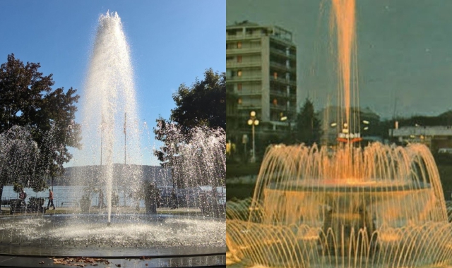 La fontana oggi e nel 1963