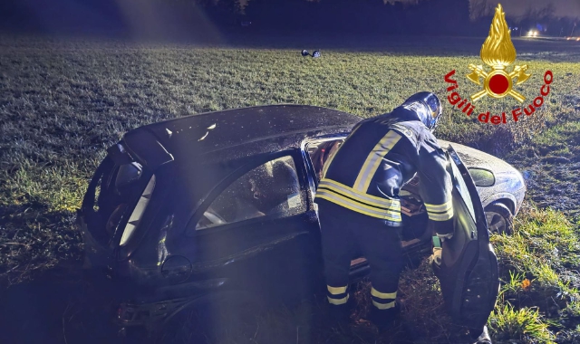 Una delle auto coinvolte nell’incidente