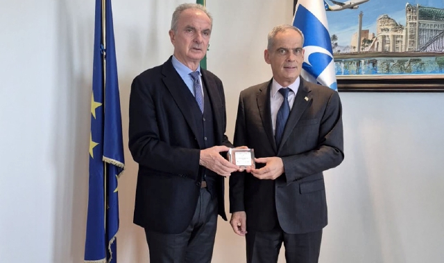 Il presidente Enac Di Palma con l’ambasciatore d’Israele Peled