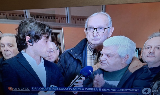 Il collegamento televisivo con la sede dell’associazione anziani