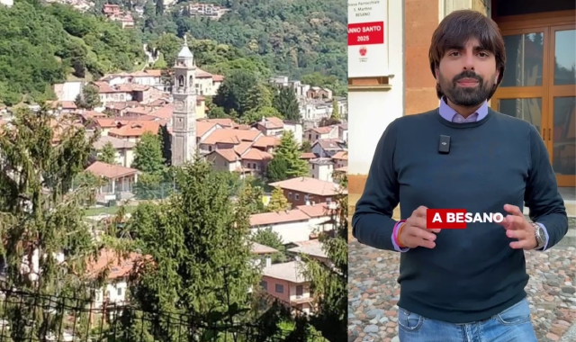 Una vista della cittadina e il sindaco Leslie Mulas