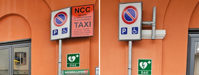 Taxi... al capolinea. Sparito anche il cartello