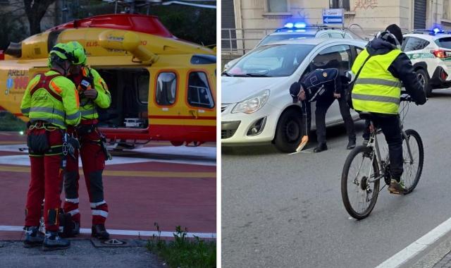 I rilievi della polizia locale in via Curioni a Gallarate