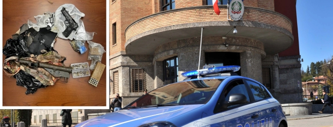 Un mitra Sten e una pistola Beretta nascoste al Campo dei Fiori