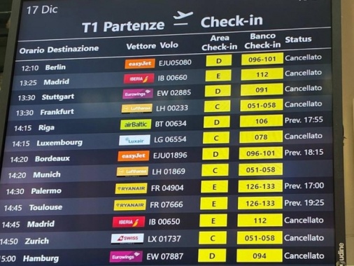 Sindacati, domani sciopero di 24 ore nel settore aereo