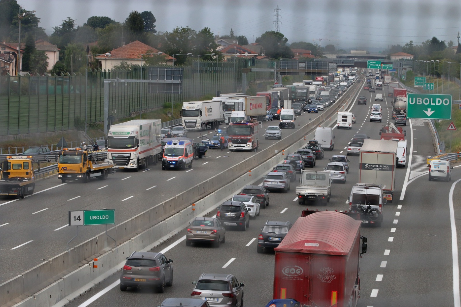 UBOLDO ORIGGIO INCIDENTE AUTOSTRADA SARONNO ORIGGIO UBOLDO