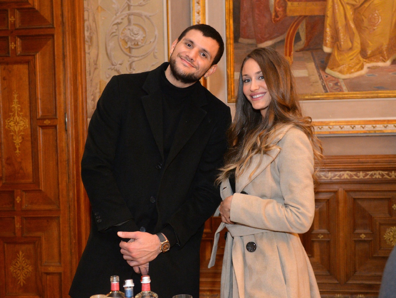 VARESE CENA FESTA DI NATALE 2021 PALLACANESTRO VARESE ALLE VILLE PONTI NELLA FOTO ALESSANDRO GENTILE CON FIDANZATA