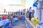 VARESE MATTEO SALVINI IN PIAZZA MONTE GRAPPA PER CAMPAGNA ELETTORALE POLITICHE 2022 CON I CANDIDATI. RISOTTATA LEGA E BIRRA