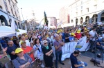 VARESE MATTEO SALVINI IN PIAZZA MONTE GRAPPA PER CAMPAGNA ELETTORALE POLITICHE 2022 CON I CANDIDATI. RISOTTATA LEGA E BIRRA