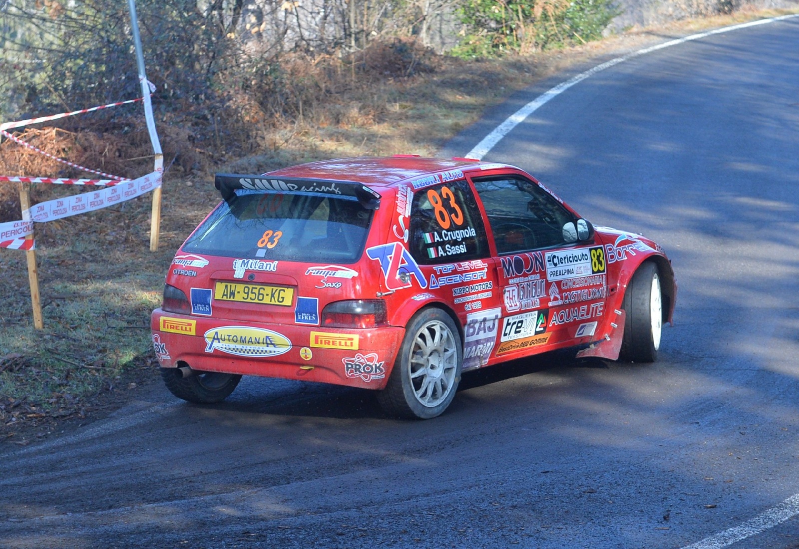 VARESE. PROVA SPECIALE SETTE TERMINI RALLY DEI LAGHI 2023 NELLA FOTO ANDREA CRUGNOLA ANDREA SASSI