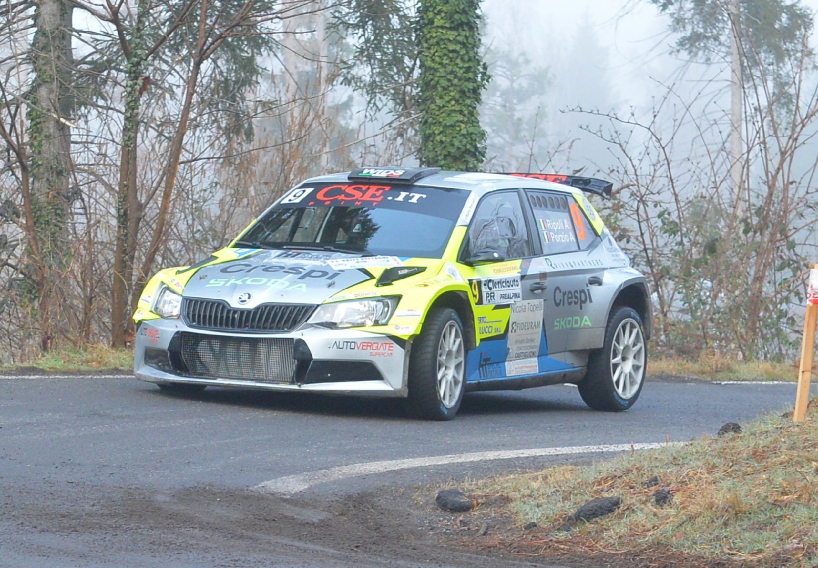 VARESE. PROVA SPECIALE SETTE TERMINI RALLY DEI LAGHI 2023 NELLA FOTO ALESSANDRO RIPOLI ALBERTO PORZIO