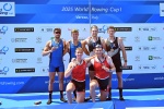 VARESE. CANOTTAGGIO. COPPA DEL MONDO 2025. WORLD ROWING CUP. 3° GIORNATA. FINALI E PREMIAZIONI NELLA FOTO GABRIEL SOARES, MEDAGLIA D’ARGENTO, ALLA PREMIAZIONE