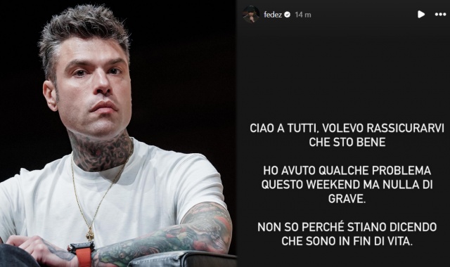 La storia postata su Instagram da Fedez