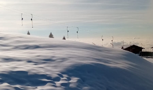 La neve di giovedì 9 gennaio al Mottarone 