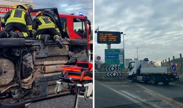 Caos sulla A8: feriti e traffico paralizzato per ore