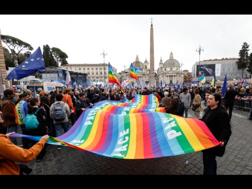 Al via la manifestazione a piazza del Popolo