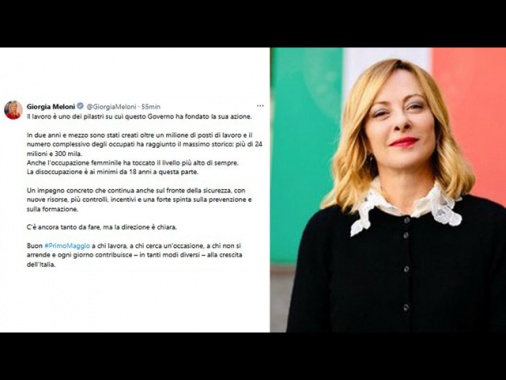 Meloni, oltre 1 milione di posti di lavoro creati