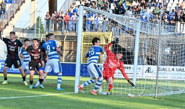 La rete che dato il successo alla Pro Patria   (foto Domenico Ghiotto)