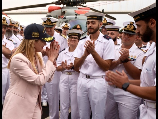 Meloni alla Marina Militare, Italia grata e orgogliosa di voi