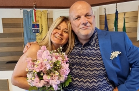 Veronica e Giuseppe sposi, fiori d’arancio in Prealpina