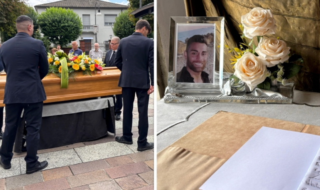 Questa mattina a Gorla Minore il funerale di Rocco La Cognata (foto Cogotti, Blitz)
