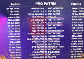 Pro Patria: alla prima la Pro Vercelli poi l’Inter