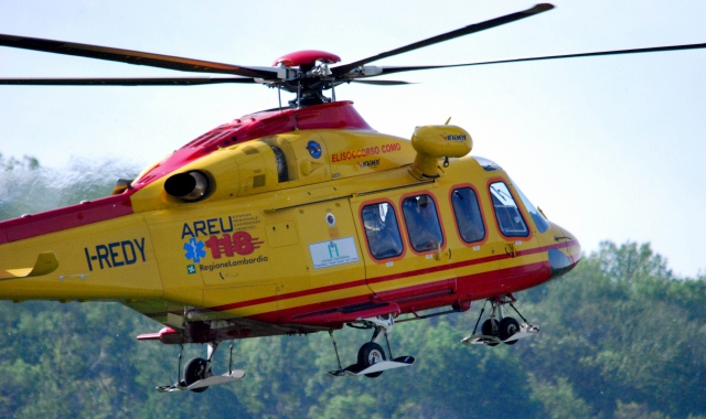 L’elisoccorso del 118 è intervenuto per le operazioni di soccorso (foto Archivio)