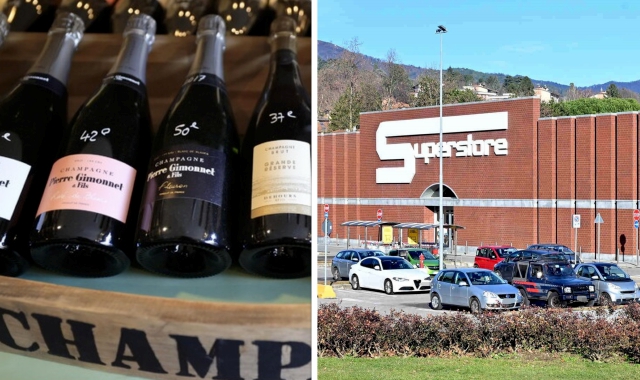 Bottiglie di champagne e l’Esselunga di Masnago