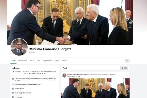 Su Facebook un falso ministro “Giorgett”
